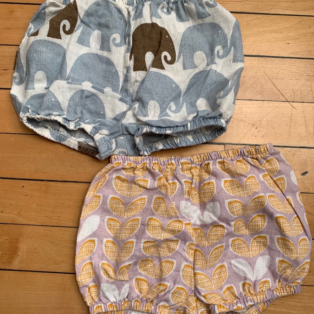 Zebi Baby %100 Linen Bloomer Short Bundle of 2 pieces, Size 2T